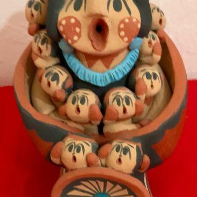 Cochiti Pueblo Storyteller Clay Figure By Carol Sando