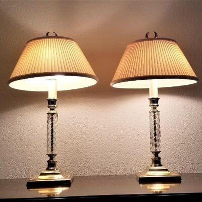 Lot #115 Pair of nice Table Lamps with Brass Accents