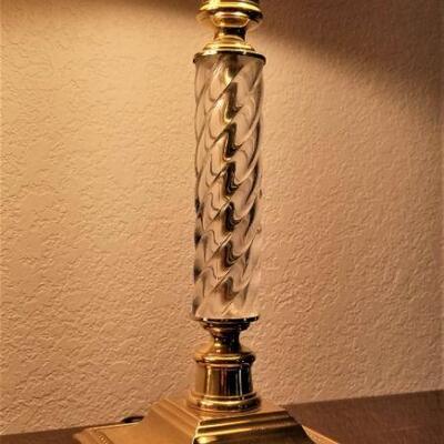 Lot #115 Pair of nice Table Lamps with Brass Accents