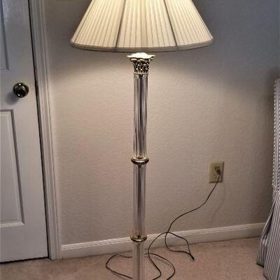 Lot #118  Stylish Floor Lamp - brass accents