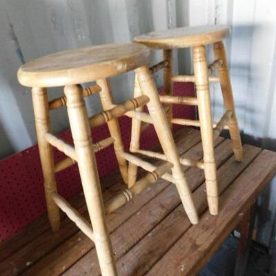 Pair of Wooden Stools (S13)
