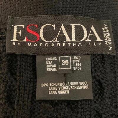 LOT 101  BLACK ESCADA SWEATER LOADED WITH PEARLS by MARGARETHA LEY 