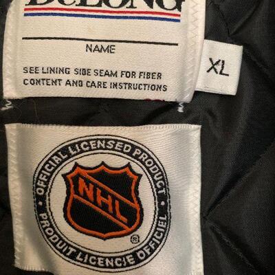 LOT 114  NHL MIGHTY DUCKS LEATHER BASEBALL STYLE JACKET MEN'S XL