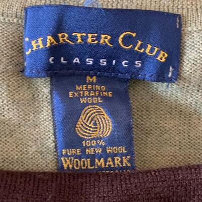 LOT 120  WOOL SWEATERS CHARTER CLUB SIZE M