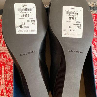 LOT 128  COLE HAAN PATENT WEDGE SHOE SIZE 9