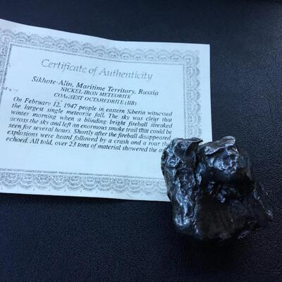 Sikhote-Alin Meteorite from Russia with Certificate of Authenticity 