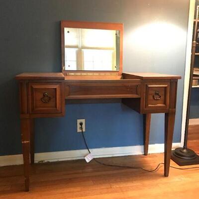 Antique Vanity Table with fold down Mirror