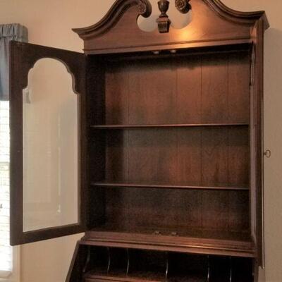 Lot #122  Handsome Ethan Allen Secretary with Drop Down Desk