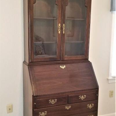 Lot #122  Handsome Ethan Allen Secretary with Drop Down Desk