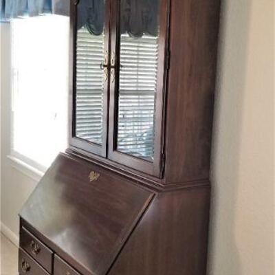 Lot #122  Handsome Ethan Allen Secretary with Drop Down Desk