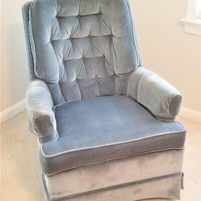Lot #125  Pair of Upholstered Swivel Rockers - good condition