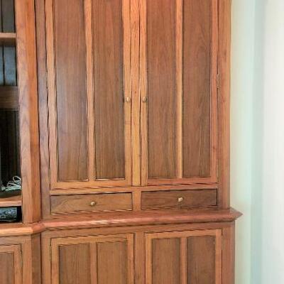 Lot #129  Incredible Custom Hardwood Wall Unit - Breaks Down