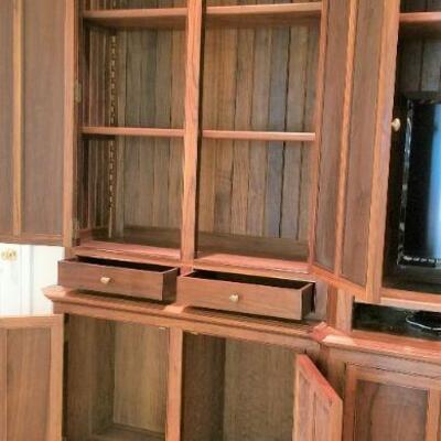 Lot #129  Incredible Custom Hardwood Wall Unit - Breaks Down