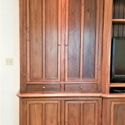 Lot #129  Incredible Custom Hardwood Wall Unit - Breaks Down