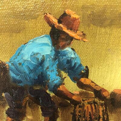 Lot 119 - Two Signed Field Worker Paintings