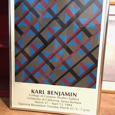 LOT 136 Karl Benjamin Framed Exhibition Poster 1984