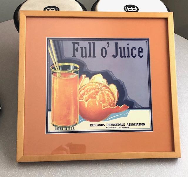 LOT 137 Framed Orange Crate Label Redlands CA | EstateSales.org