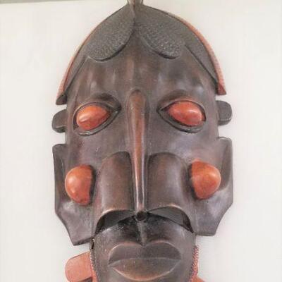 Lot #141  Pair of Carved Wooden African Masks