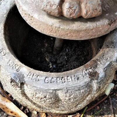 Lot #147  Concrete Outdoor Fountain with Lion Head Motif