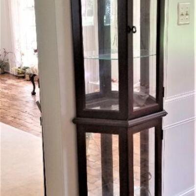 Lot  #152  Cherry Finish Small Lighted Display Cabinet. 