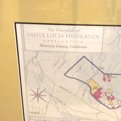 LOT 151 Framed Print Vineyards Santa Lucia Highlands Appellation 