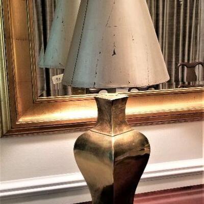 Lot #161  Stylish Contemporary Table Lamp - Brass base