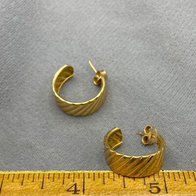 Heavy 585 14k Yellow Gold Earrings