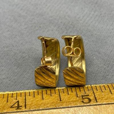 Heavy 585 14k Yellow Gold Earrings
