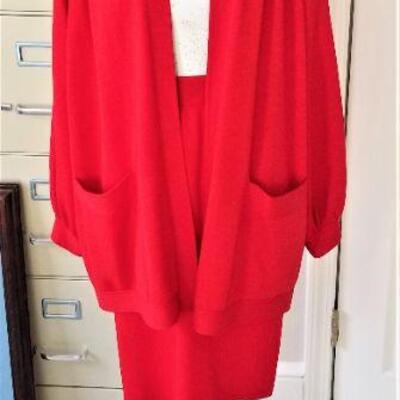 Lot #164  St. John Knits - Cardigan and Skirt - marked Petite