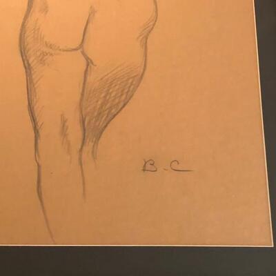 LOT 157 Framed Drawing Ben Carre Nude