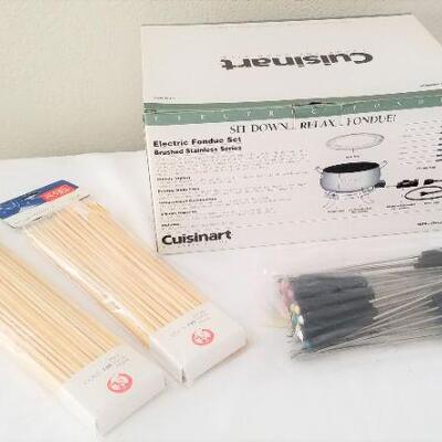 Lot #166  Cuisinart Brushed Stainless Electric Fondue Set