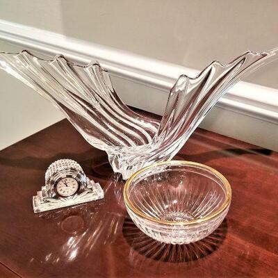 Lot #168  3 Piece Crystal Lot - Waterford and Vannes