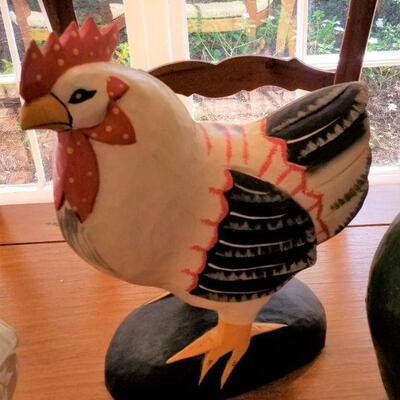 Lot #177  Set of Three Decorative Chickens