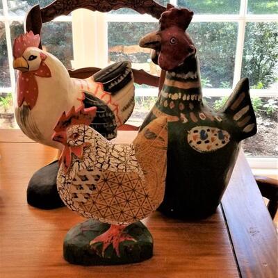 Lot #177  Set of Three Decorative Chickens