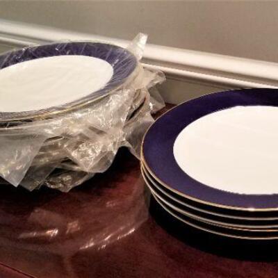 Lot #180  Set of 13 Cobalt/White ZRIKE porcelain Chargers