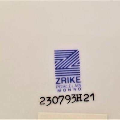 Lot #180  Set of 13 Cobalt/White ZRIKE porcelain Chargers