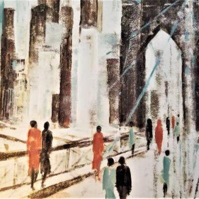 Lot #183  Decorative Canvas - Brooklyn Bridge Crossing