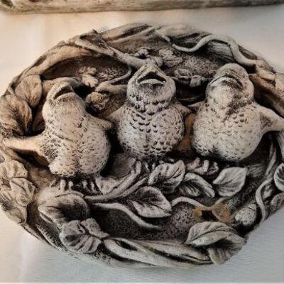 Lot #185  Two Concrete Patio/outdoor plaques - Birds on Branches