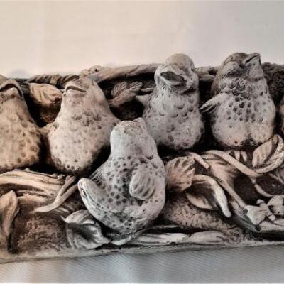 Lot #185  Two Concrete Patio/outdoor plaques - Birds on Branches