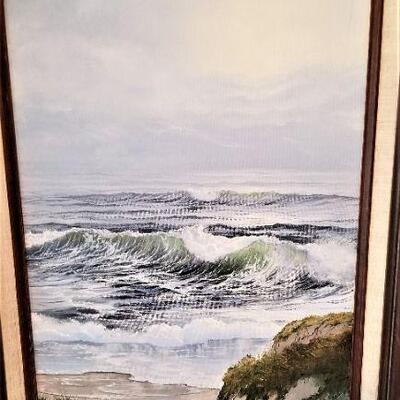 Lot #188  Original Oil on Canvas "Sea Scape" by Barbara Potterton