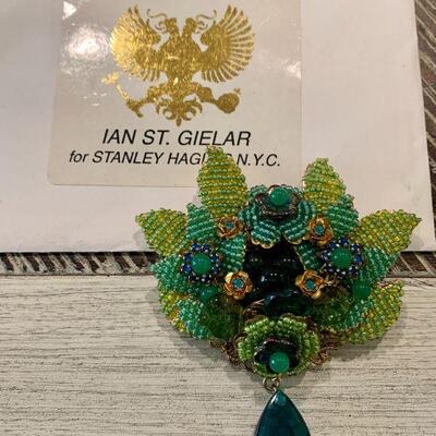 LOT 165  COSTUME JEWELRY IAN ST GIELER STANLEY HAGLER NYC BROOCH