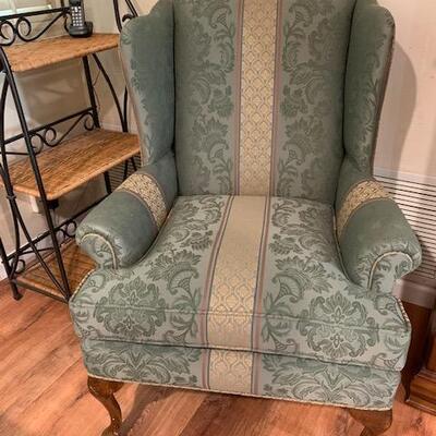 Lot 162 Upholstered Wing Back Arm Chair