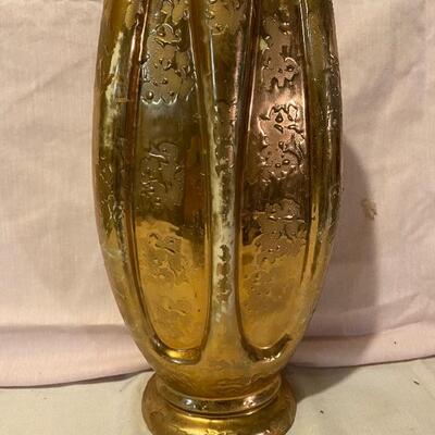 Vintage gold type plate and vase