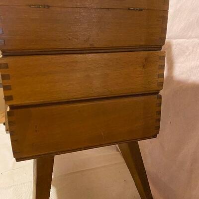 Vintage wood sewing box