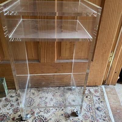 Rolling lucite table