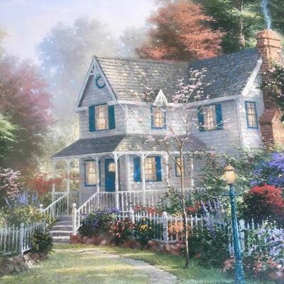 Thomas Kinkade “God Bless Our Home” Limited Edition with Kinkade Signed Authenticity 