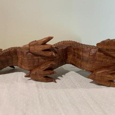 LOT 199 Carved Wood Chinese Dragon 20