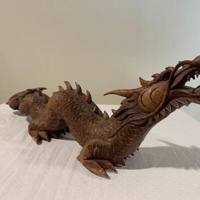 LOT 199 Carved Wood Chinese Dragon 20"