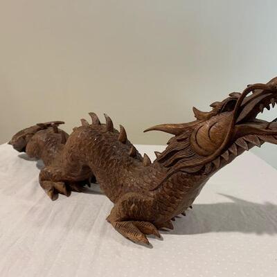 LOT 199 Carved Wood Chinese Dragon 20