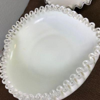 #11 FENTON Silver crest Dishes - white 